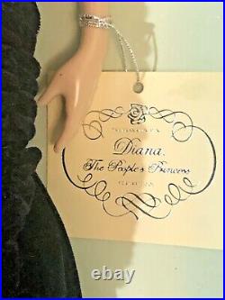 NEW Franklin Mint Princess Diana Vinyl Doll In Blue Velvet Gown Travolta Dress