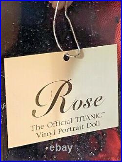 NEW Franklin Mint TITANIC ROSE Vinyl Portrait Doll In RED JUMP DRESS