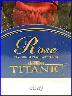NEW Franklin Mint TITANIC ROSE Vinyl Portrait Doll In RED JUMP DRESS