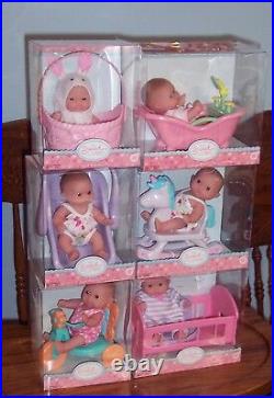 NEW Set of 6 Berenguer Dolls Lots To Love Babies 5 Mini Nursery PlaySets VHTF