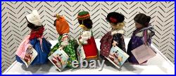 NOS 9 vtg Mme Alex FFFL/International series dolls, RESTRUNG Lot #4 dolls in EVC