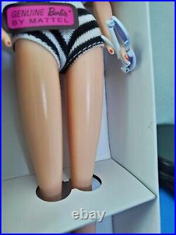 NRFB #1 Vintage Barbie BRUNETTE Ponytail Doll Swimsuit Shoes Box 1959 REPRO