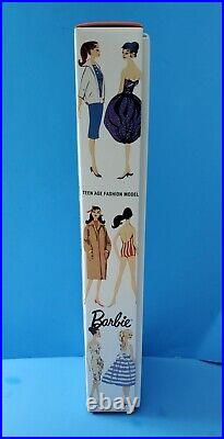 NRFB #1 Vintage Barbie BRUNETTE Ponytail Doll Swimsuit Shoes Box 1959 REPRO