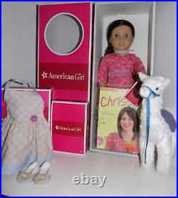 NRFB Chrissa Bundle Lot American Girl Doll w Box NIB Llama + Sun Dress NIB