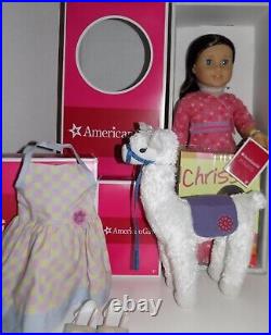 NRFB Chrissa Bundle Lot American Girl Doll w Box NIB Llama + Sun Dress NIB