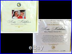 NRFB Franklin Mint KATE MIDDLETON ROYAL WEDDING Vinyl Portrait Doll B11G665