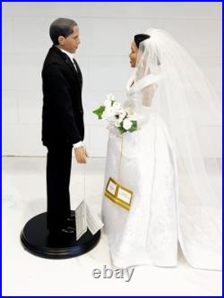 Obama Bride Groom Dolls Danbury Mint & Ashton-Drake 19in Wedding Display Set