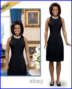 Our First Lady Michelle Obama 16 vinyl doll Franklin Mint new very hard to find
