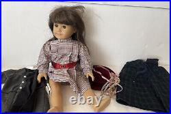 Pleasant Company American Girl Doll Samantha with School Dress Meet Hat Cape Lot
