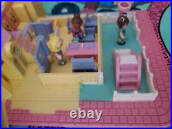 PollyPocket Pollyville LOT! Toy Shop, Schoolhouse, cafe withdolls, pollyville Playmat