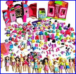 Polly Pocket Huge Lot Dolls Clothes Accessories Shoes Car Boutique Disco Stage