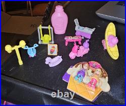 Polly Pocket Lot of 15 Play Sets including dolls and accessories. EUC