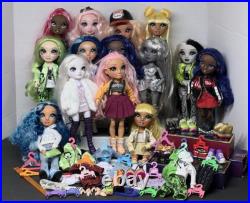 Rainbow Shadow HIGH DOLL LOT of 14 DOLLS Dressed With Shoes & Accessories Stands