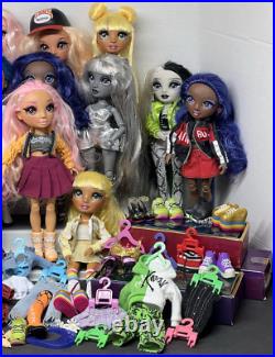 Rainbow Shadow HIGH DOLL LOT of 14 DOLLS Dressed With Shoes & Accessories Stands