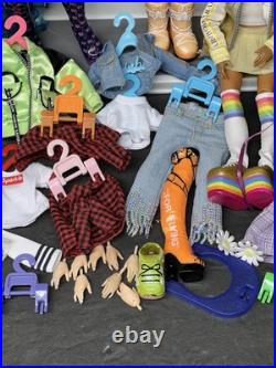 Rainbow Shadow HIGH DOLL LOT of 14 DOLLS Dressed With Shoes & Accessories Stands