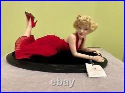 Rare Franklin Mint Marilyn FOREVER Porcelain Doll, Stand, Box, COA, with Issues