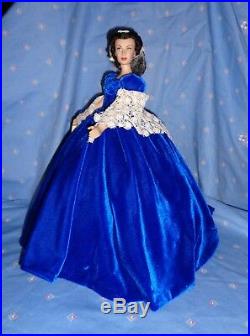 Rare Franklin Mint Scarlett O'hara Blue Portrait Vinyl 16 Doll-plus 2 Outfits