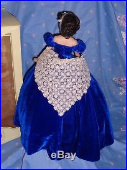 Rare Franklin Mint Scarlett O'hara Blue Portrait Vinyl 16 Doll-plus 2 Outfits