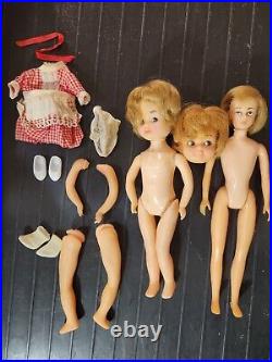 Rare Vtg 1967 Mod Marx Marlene Braniff Hostess Clone Doll And Her Sisters Lot