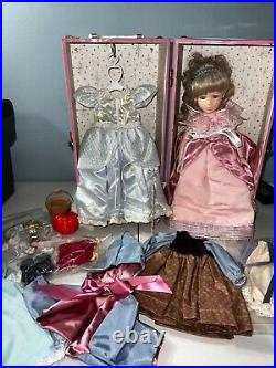 Robin Woods Vtg Fantasy Cinderella Pink Trunk & Doll clothes access lot 1988 89