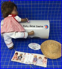 SASHA BIANCA BABY DOLL GOTZ Mint Striped Smock Outfit Tags Small Tube Hat