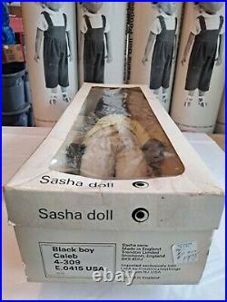 Sasha Doll Black Boy Caleb 4-309 Wrist Tag, Box, Mint