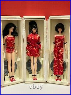 Silkstones Chenoiserie Dolls-Red Sunset, Red Moon, Red Midnight-Gold Label-Lot 3