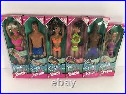 Splash n Color Barbie Lot of 6 New in Box Set RARE HTF MAGIC SPLASH DOLL SET