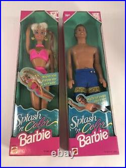 Splash n Color Barbie Lot of 6 New in Box Set RARE HTF MAGIC SPLASH DOLL SET