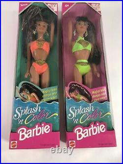 Splash n Color Barbie Lot of 6 New in Box Set RARE HTF MAGIC SPLASH DOLL SET