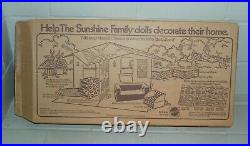 Sunshine Family Doll House Mattel-1973 with Furniture, 6 Dolls-Grandparents &Case