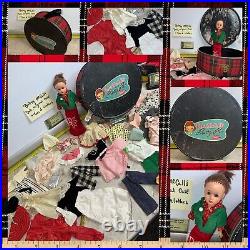 Sweet Betsy McCall Pretty Pac Plaid Case 1950's P Mark Doll 10 Outfits & Access