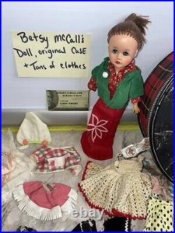 Sweet Betsy McCall Pretty Pac Plaid Case 1950's P Mark Doll 10 Outfits & Access