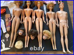 TLC Lot Vintage Mattel Barbie Ken Skipper Midge Dolls/Clothes/Accessories 1960's