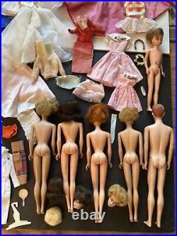 TLC Lot Vintage Mattel Barbie Ken Skipper Midge Dolls/Clothes/Accessories 1960's