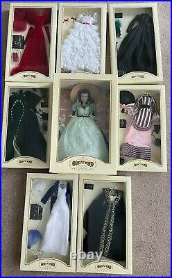 The Franklin Mint Gone with the Wind Scarlett O'Hara Doll 7 Gowns Dresses NIB