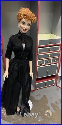 The Franklin Mint I Love Lucy Doll, Wardrobe Trunk and several dresses