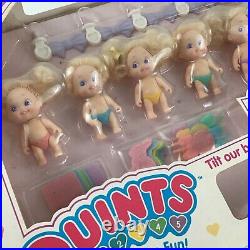 Tyco Playful Motions Quints Dolls Set Lot 5 Motions #1557 New VIntage 1990