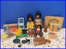 VINTAGE 1970's MATTEL SUNSHINE FAMILY 3 African American Dolls & Accessories
