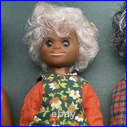 VINTAGE 1970's MATTEL SUNSHINE FAMILY 7 DOLL LOT Black African American