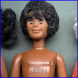 VINTAGE 1970's MATTEL SUNSHINE FAMILY 7 DOLL LOT Black African American