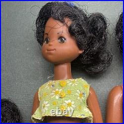 VINTAGE 1970's MATTEL SUNSHINE FAMILY 7 DOLL LOT Black African American