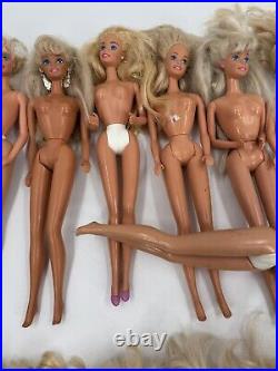VINTAGE BARBIE DOLLS 1976 Heads 1966 bodies Lot Of 27 Nude Blonde Platinum
