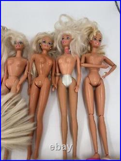 VINTAGE BARBIE DOLLS 1976 Heads 1966 bodies Lot Of 27 Nude Blonde Platinum