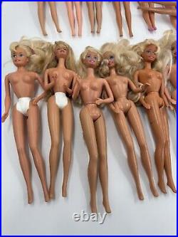 VINTAGE BARBIE DOLLS 1976 Heads 1966 bodies Lot Of 27 Nude Blonde Platinum
