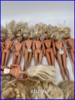 VINTAGE BARBIE DOLLS 1976 Heads 1966 bodies Lot Of 27 Nude Blonde Platinum
