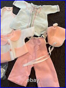 VTG 1958 American Character BLUE Dress 16 RARE Brunette Baby Doll Tiny Tears