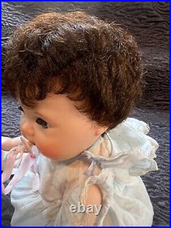 VTG 1958 American Character BLUE Dress 16 RARE Brunette Baby Doll Tiny Tears