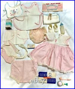 VTG 1960 RARE American Character 19 Tiny Tears BRUNETTE 27 pc Baby Doll + Trunk