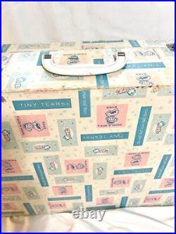 VTG 1960 RARE American Character 19 Tiny Tears BRUNETTE 27 pc Baby Doll + Trunk